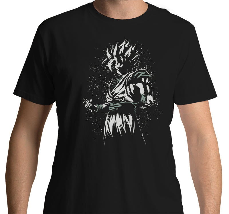 super saiyan power-up t-shirt black dragon ball z anime tee cotton
