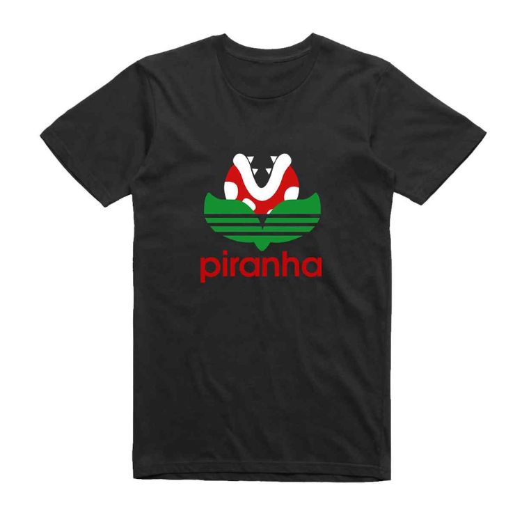 super mario piranha plant t-shirt black retro gamer tee
