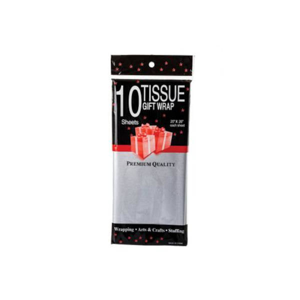 Gift Wrapping Paper Tissue - 10 Piece - Silver (50 X 66cm)