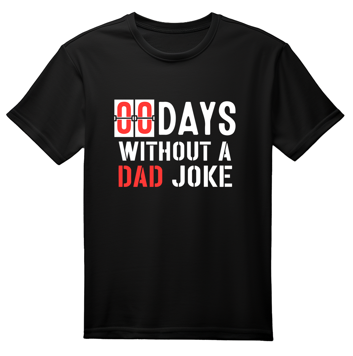 funny dad joke t-shirt black 00 days without pun fathers day tee