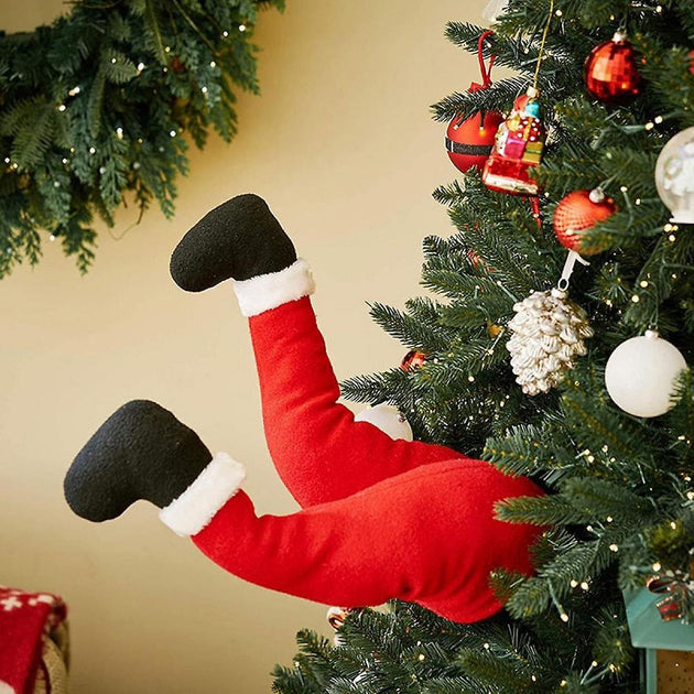 Plush Santa Elf Leg Tree Decoration