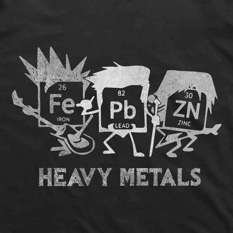 heavy metals chemistry t-shirt black funny science pun tee