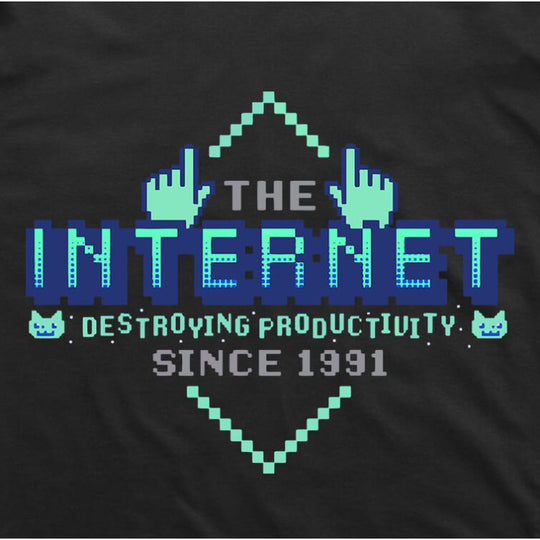 The Internet Destroying Productivity Since 1991 T-Shirt (Black)