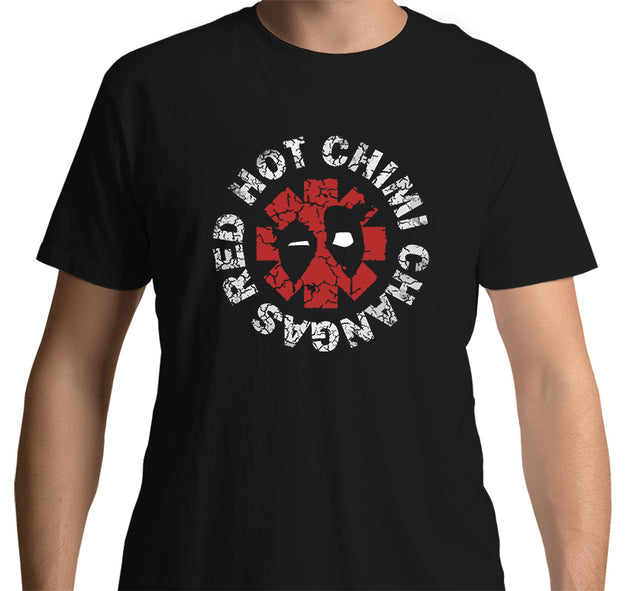 deadpool red hot chimichangas t-shirt black marvel funny tee