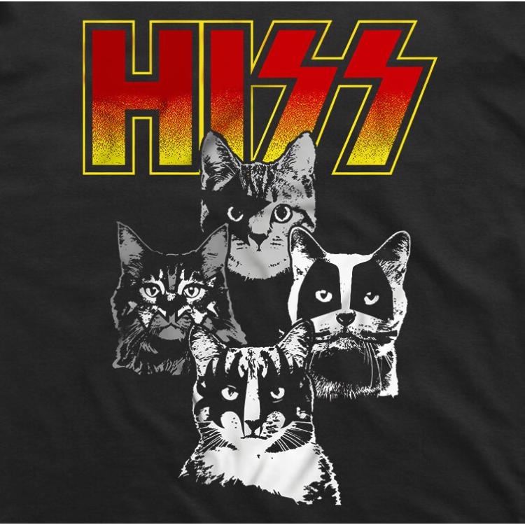 HISS Funny Cat T-Shirt (Black)