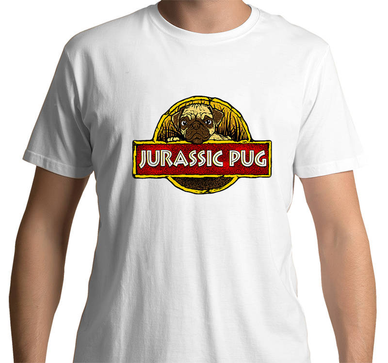 Jurassic Pug T-Shirt (White)