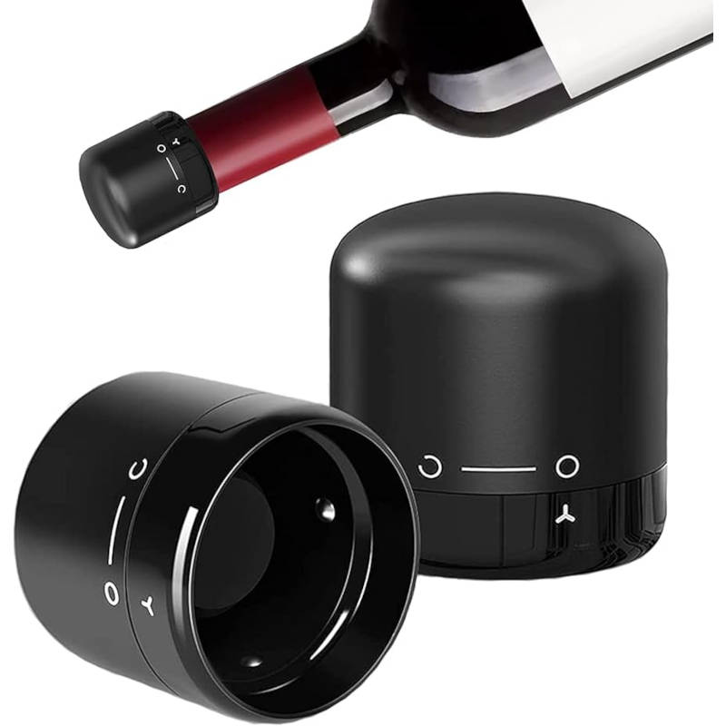 Minimalist Wine Bottle Stopper (Black)