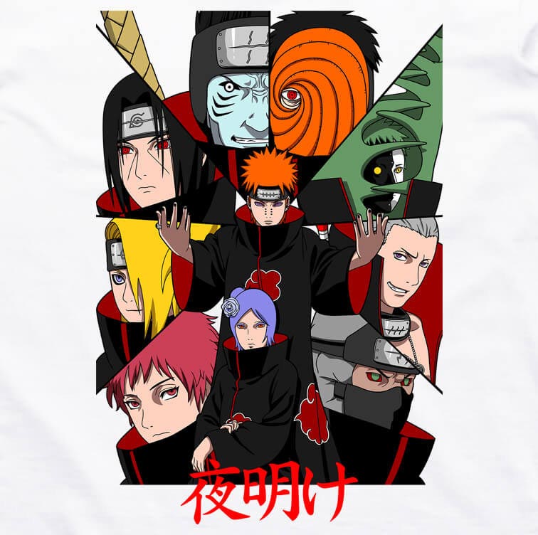 Naruto Akatsuki Group T-shirt (White)