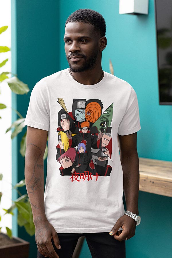 Tee Kiki Akatsuki Maglietta Ricamata da Uomo - Comic Nuvola Anime Ninjas Manga Ricamo One, Colore:Bianco, Dimensione:S Tee Kiki Akatsuki Maglietta Ricamata da Uomo - Comic Nuvola Anime Ninjas Manga Ricamo One, Colore:Bianco, Dimensione:S