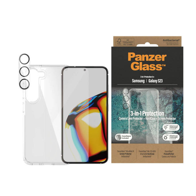 PanzerGlass 3-in-1 Protection Pack for Samsung Galaxy S23