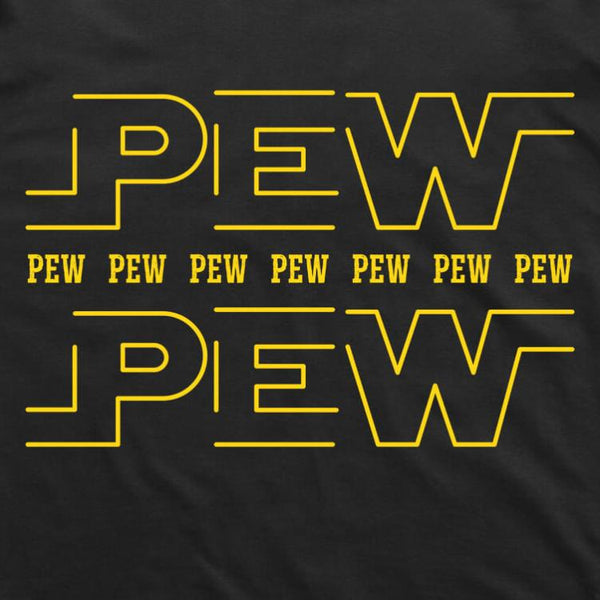 star wars parody t-shirt pew pew funny sci-fi black cotton tee