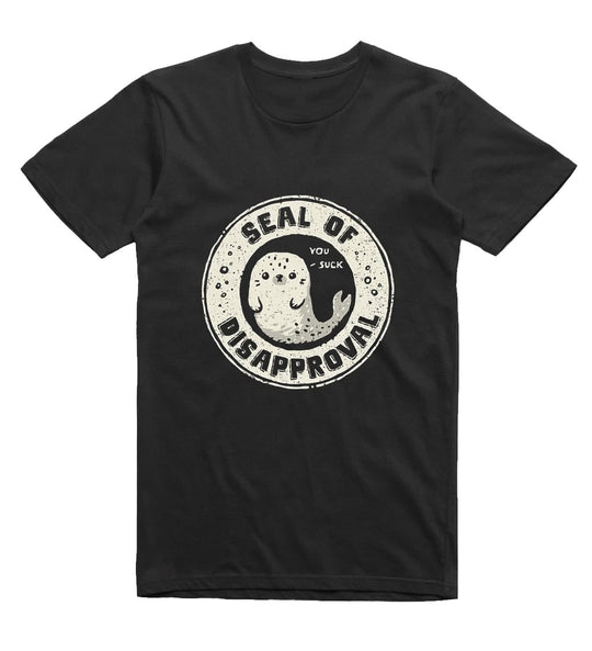Seal of Disapproval Funny T-Shirt - Black