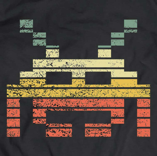 Retro Space Invader T-shirt (Black)