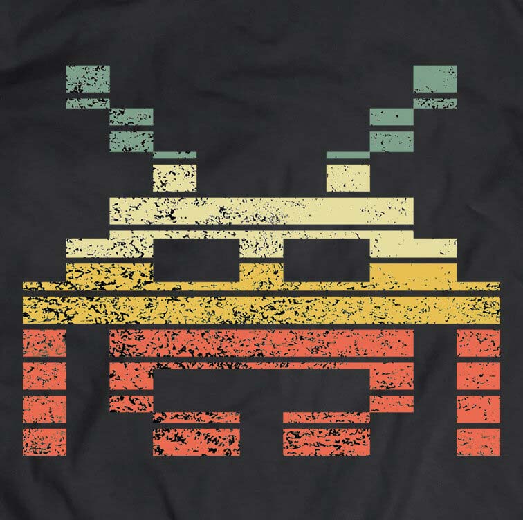 Retro Space Invader T-shirt (Black)