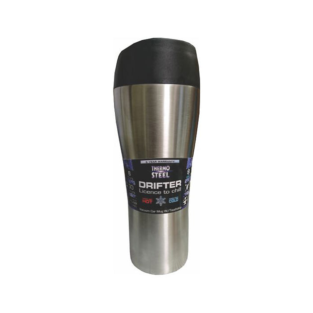 Thermosteel Drifter Vacuum Car Mug 400ml â€“ Silver