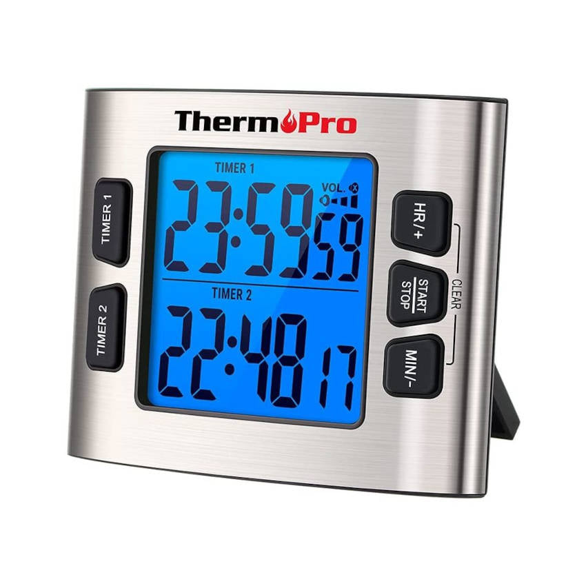 ThermoPro Timer with Dual Countdown Stop Watches Timer/Magnetic Timer ...